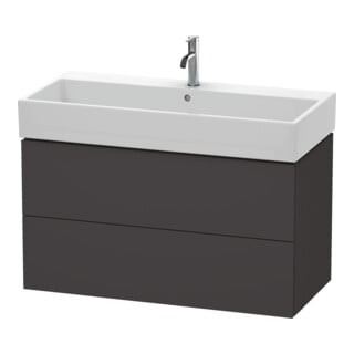Duravit L-Cube Meuble sous lavabo 98,4 x 45,9 cm, gris mat, 2 tiroirs, suspendu