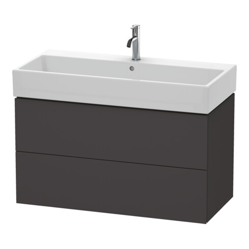 Duravit L-Cube Meuble sous lavabo 98,4 x 45,9 cm, gris mat, 2 tiroirs, suspendu