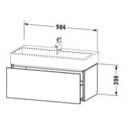 Duravit L-Cube Meuble sous lavabo 98,4 x 45,9 cm, lei, 1 tiroir, suspendu-3