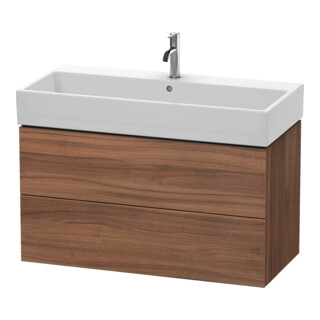 Duravit L-Cube Meuble sous lavabo 98,4 x 45,9 cm, noyer naturel, 2 tiroirs, suspendu