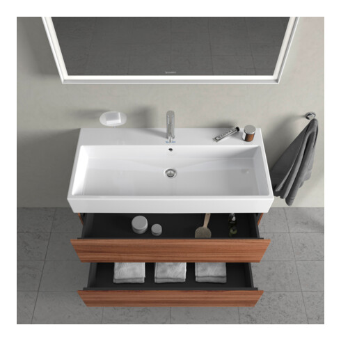 Duravit L-Cube Meuble sous lavabo 98,4 x 45,9 cm, noyer naturel, 2 tiroirs, suspendu
