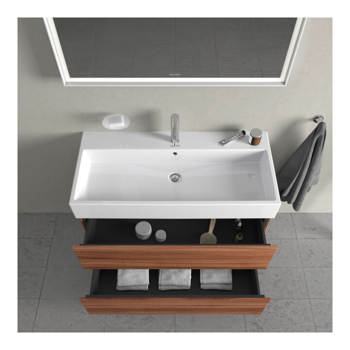 Duravit L-Cube Meuble sous lavabo 98,4 x 45,9 cm, noyer naturel, 2 tiroirs, suspendu