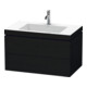 Duravit L-Cube Meuble sous lavabo c-bonded 80x48cm, 1 poignée, noir œuf, 2 tiroirs-1