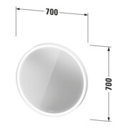 Duravit L-Cube Miroir LED 70x70x6,7 cm, 18W, gris, capteur, dimmable, wd-3