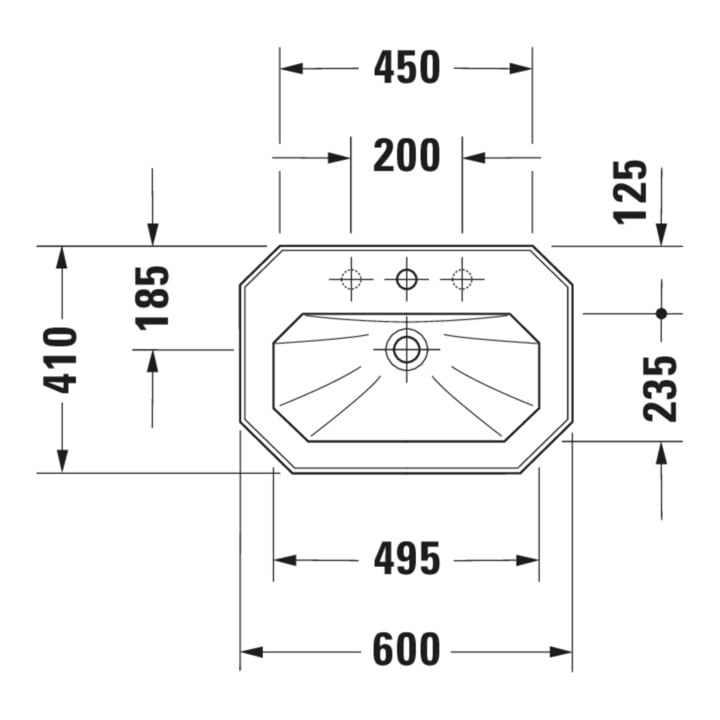 Duravit Lavabo 1930 60x41 cm, blanc, avec trou robinet, plan vasque