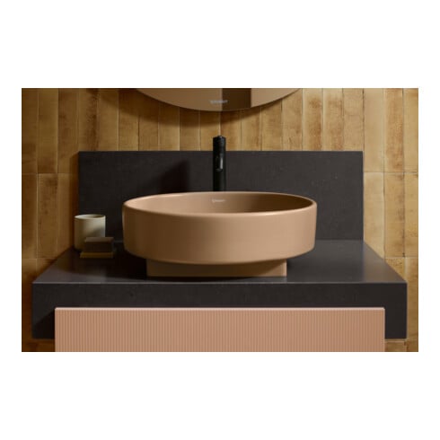 Duravit Lavabo à poser Balcoon 45x45 cm, sans robinet, à poser, terre argile mate