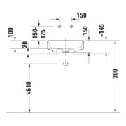 Duravit Lavabo à poser Balcoon 45x45 cm, sans robinet, blanc brillant-2