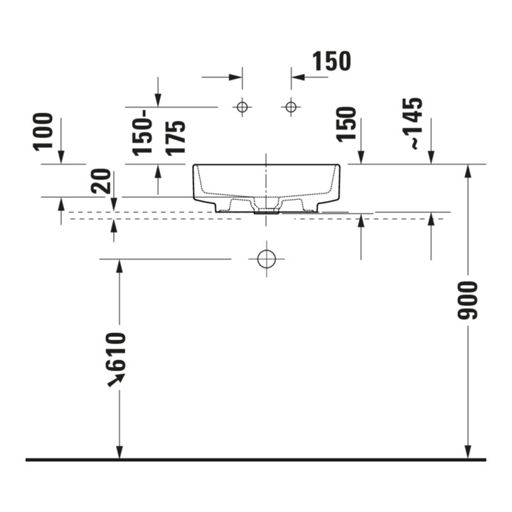 Duravit Lavabo à poser Balcoon 45x45 cm, sans robinet, blanc brillant
