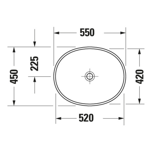 Duravit Lavabo à poser Balcoon 55x45 cm, sans robinet, blanc brillant