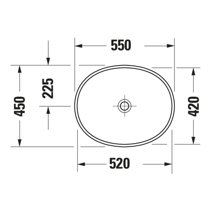 Duravit Lavabo à poser Balcoon 55x45 cm, sans robinet, blanc brillant