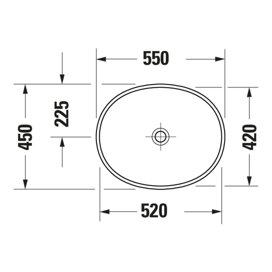 Duravit Lavabo à poser Balcoon 55x45 cm, sans robinet, blanc brillant