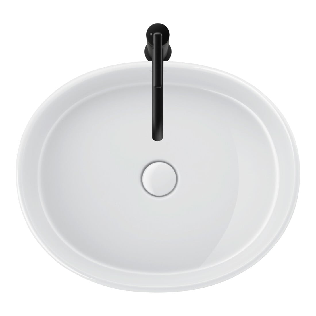 Duravit Lavabo à poser Balcoon 55x45 cm, sans robinet, blanc brillant