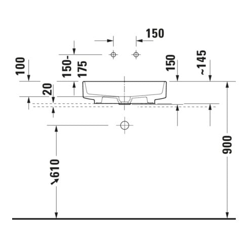 Duravit Lavabo à poser Balcoon 55x45 cm, sans robinet, blanc brillant