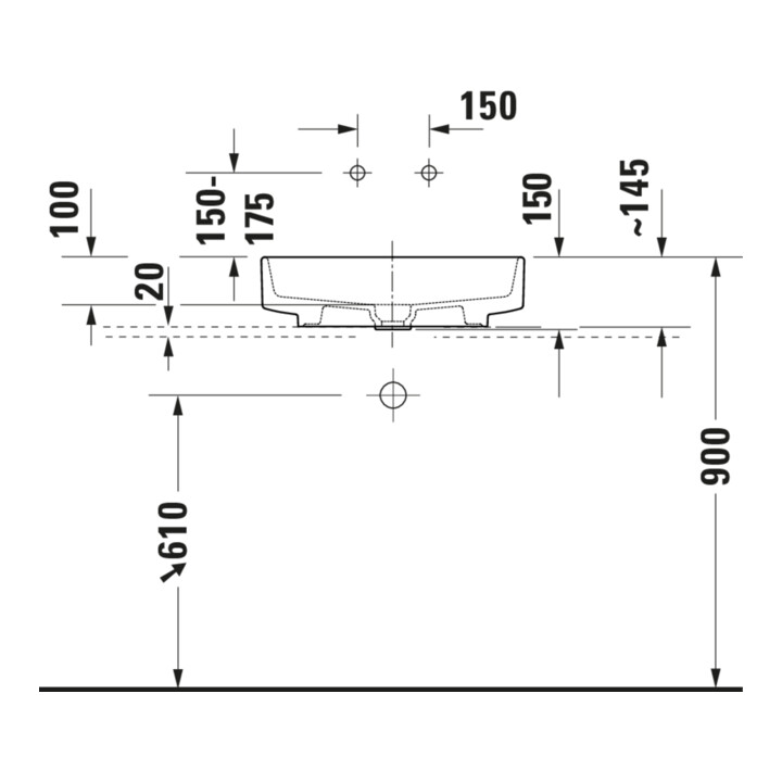 Duravit Lavabo à poser Balcoon 55x45 cm, sans robinet, blanc brillant