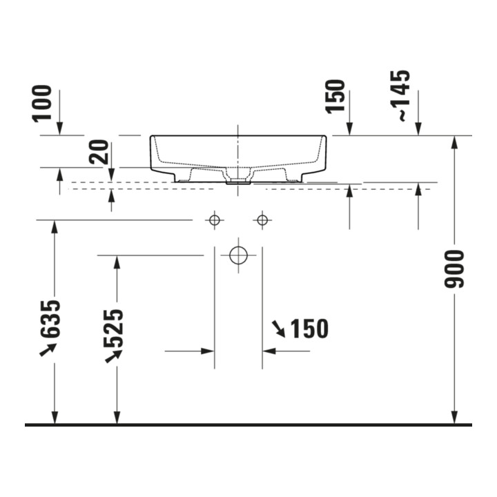 Duravit Lavabo à poser Balcoon 55x45 cm, sans robinet, blanc brillant