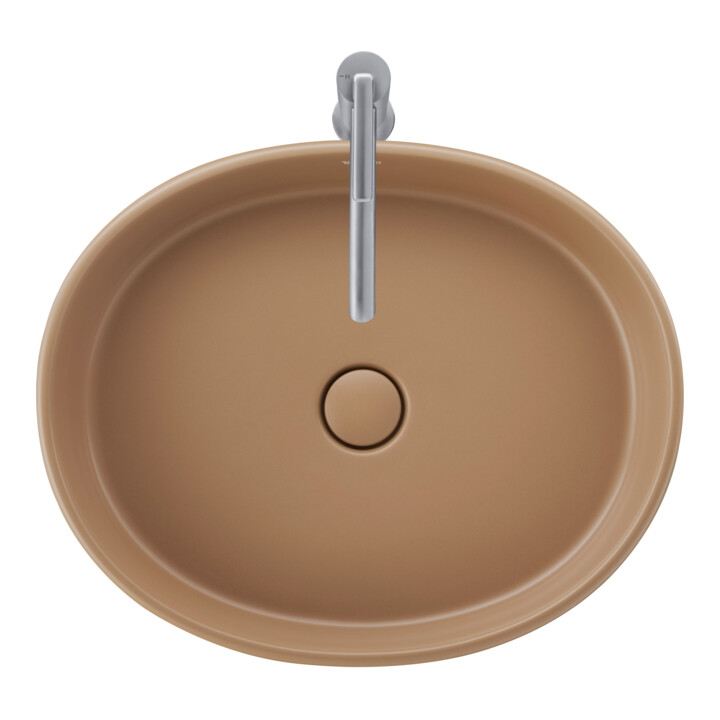 Duravit Lavabo à poser Balcoon 55x45 cm, sans robinet, décalé, argile terre mat