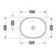 Duravit Lavabo à poser Balcoon 55x45 cm, sans robinet, décalé, argile terre mat-4