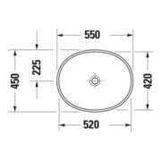 Duravit Lavabo à poser Balcoon 55x45 cm, sans robinet, décalé, argile terre mat-4