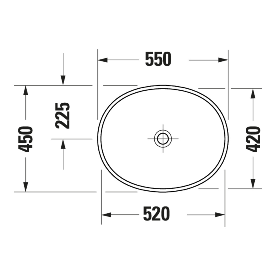 Duravit Lavabo à poser Balcoon 55x45 cm, sans robinet, décalé, argile terre mat