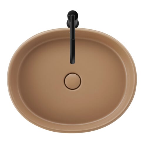 Duravit Lavabo à poser Balcoon 55x45 cm, sans robinet, décalé, argile terre mat