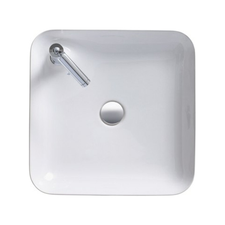 Duravit Lavabo à poser Cape Cod 46x46 cm, avec trou robinet, îlot, sans trop-plein, blanc mat s-matt
