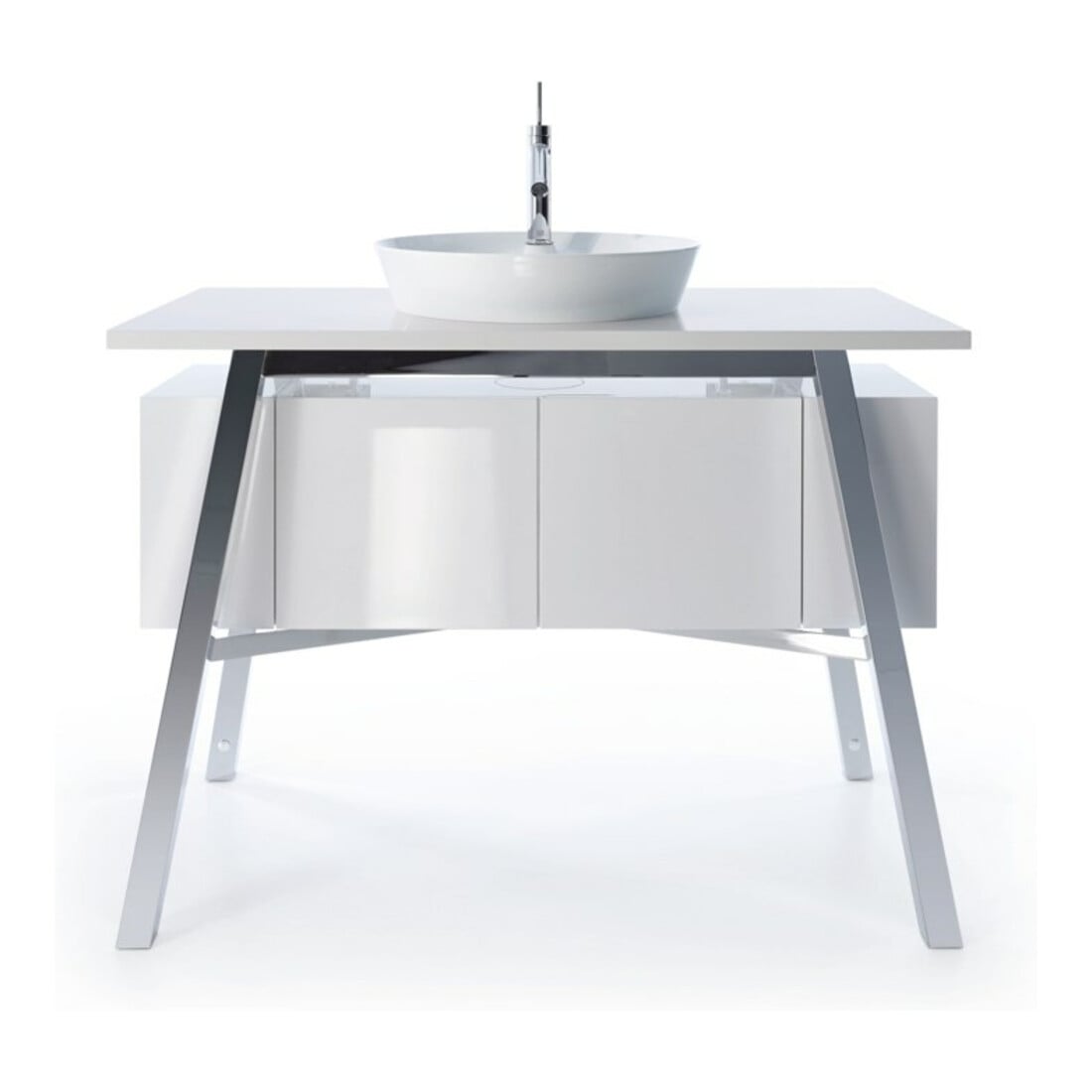 Duravit Lavabo à poser Cape Cod d 48 cm, avec trop-plein, blanc satin mat