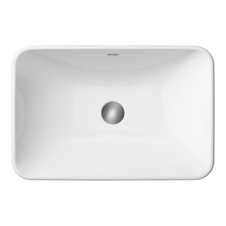 Duravit Lavabo à poser D-Neo 60x40 cm, sans trop-plein, sans perçage, blanc