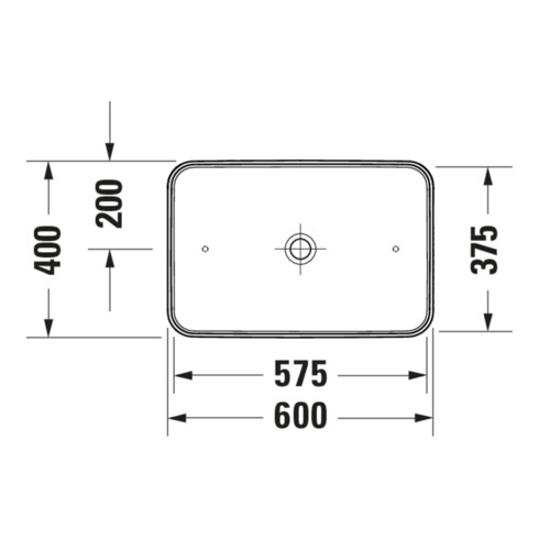 Duravit Lavabo à poser D-Neo 60x40 cm, sans trop-plein, sans perçage, blanc