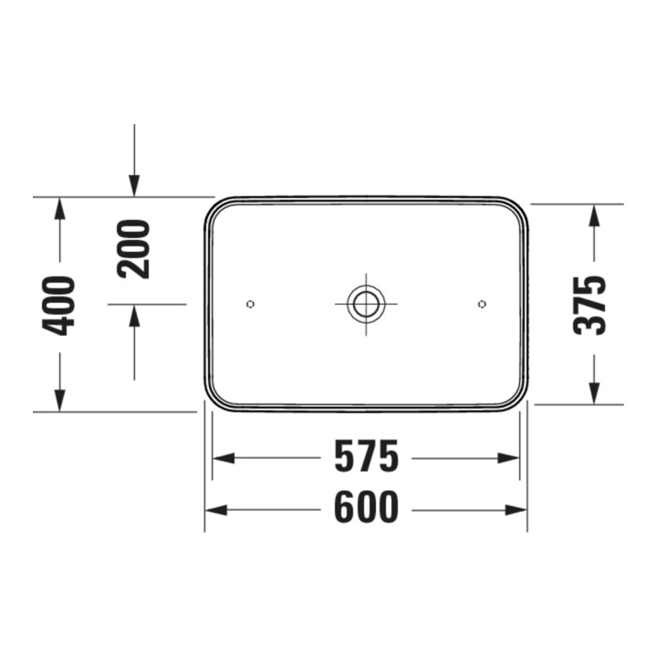 Duravit Lavabo à poser D-Neo 60x40 cm, sans trop-plein, sans perçage, blanc