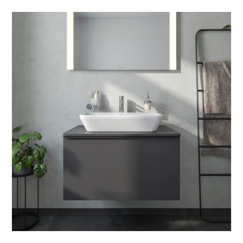 Duravit Lavabo à poser D-Neo 60x40 cm, sans trop-plein, sans perçage, blanc
