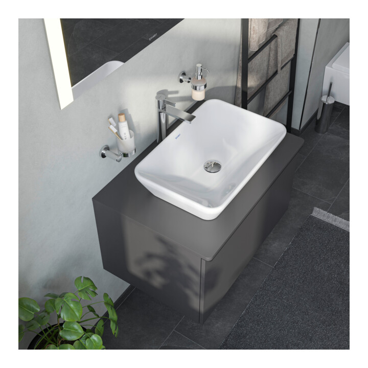 Duravit Lavabo à poser D-Neo 60x40 cm, sans trop-plein, sans perçage, blanc