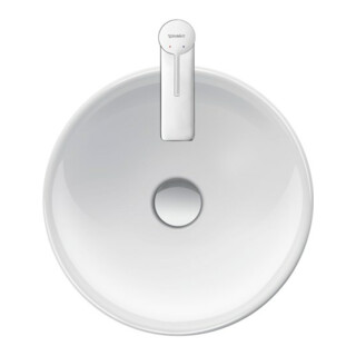 Duravit Lavabo à poser D-Neo d 40 cm, sans trop-plein, avec trou robinet, blanc