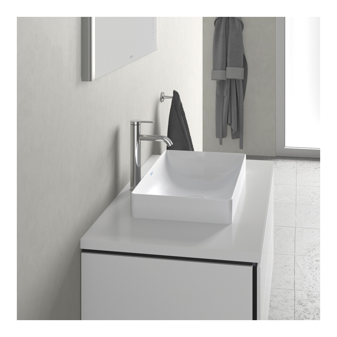 Duravit Lavabo à poser DuraSquare 60x34,5 cm, sans trop-plein, blanc