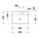 Duravit Lavabo à poser DuraSquare 60x47 cm, sans trop-plein, avec trop-plein, 1 trou de robinet, blanc