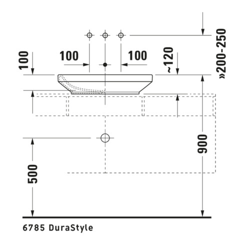 Duravit Lavabo à poser DuraStyle 60x38 cm, fermé, sans trop-plein, blanc