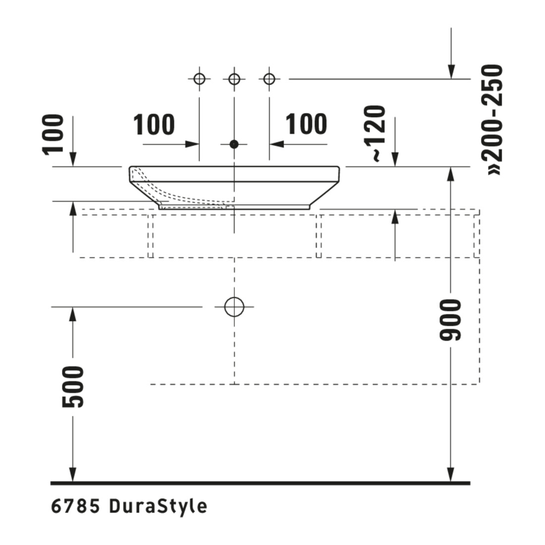 Duravit Lavabo à poser DuraStyle 60x38 cm, fermé, sans trop-plein, blanc