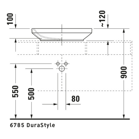 Duravit Lavabo à poser DuraStyle 60x38 cm, fermé, sans trop-plein, blanc