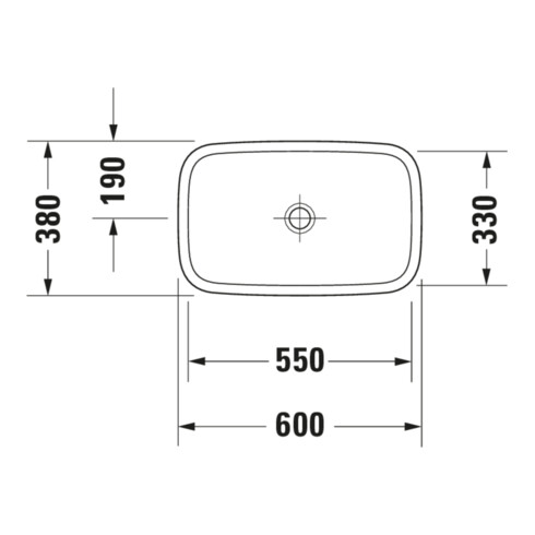 Duravit Lavabo à poser DuraStyle 60x38 cm, fermé, sans trop-plein, blanc