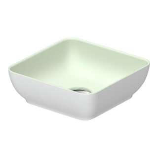 Duravit Lavabo à poser DuroCast + Sivida 30x30cm, vert pâle, extérieur blanc mat