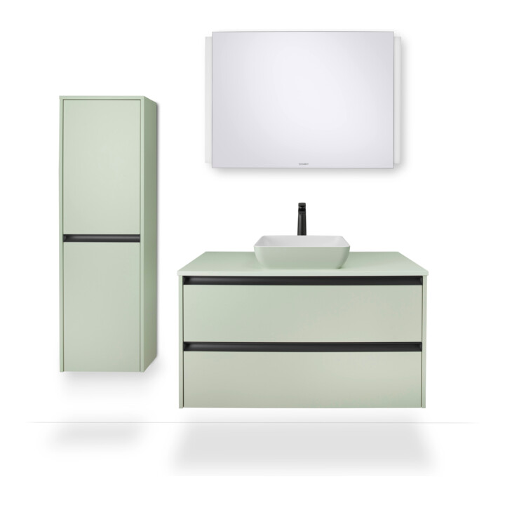 Duravit Lavabo à poser DuroCast + Sivida 40x40 cm, I.Fa w m, Ext. Fa vert pâle ma