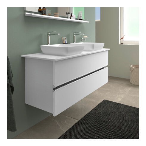 Duravit Lavabo à poser DuroCast + Sivida 40x40cm, blanc mat soyeux
