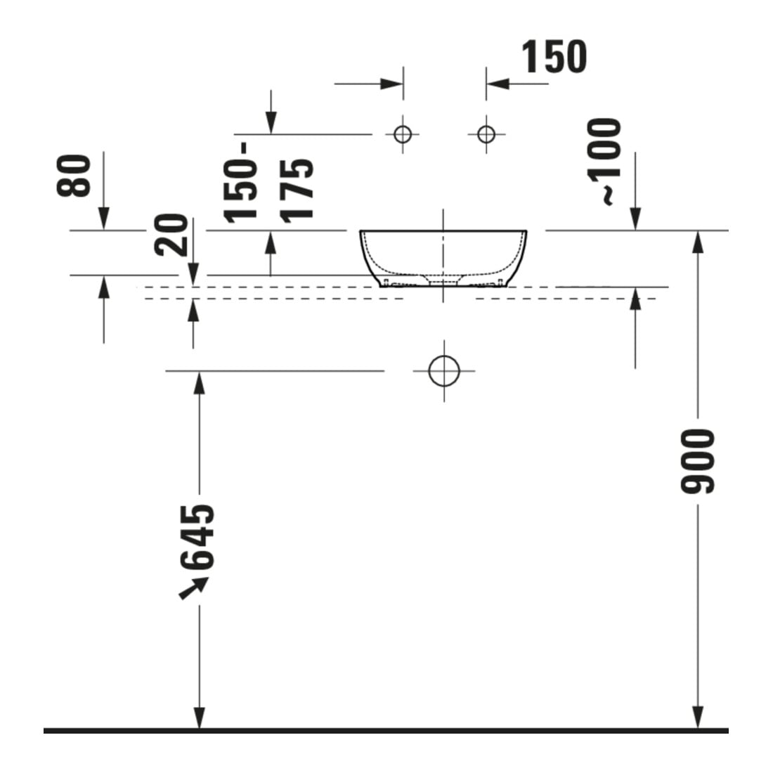 Duravit Lavabo à poser DuroCast + Sivida d 30 cm, I.Fa vert pâle m, Auß.Fa blanc m
