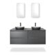 Duravit Lavabo à poser DuroCast + Sivida d 40 cm, I.Fa w m, Couleur ext. gris foncé