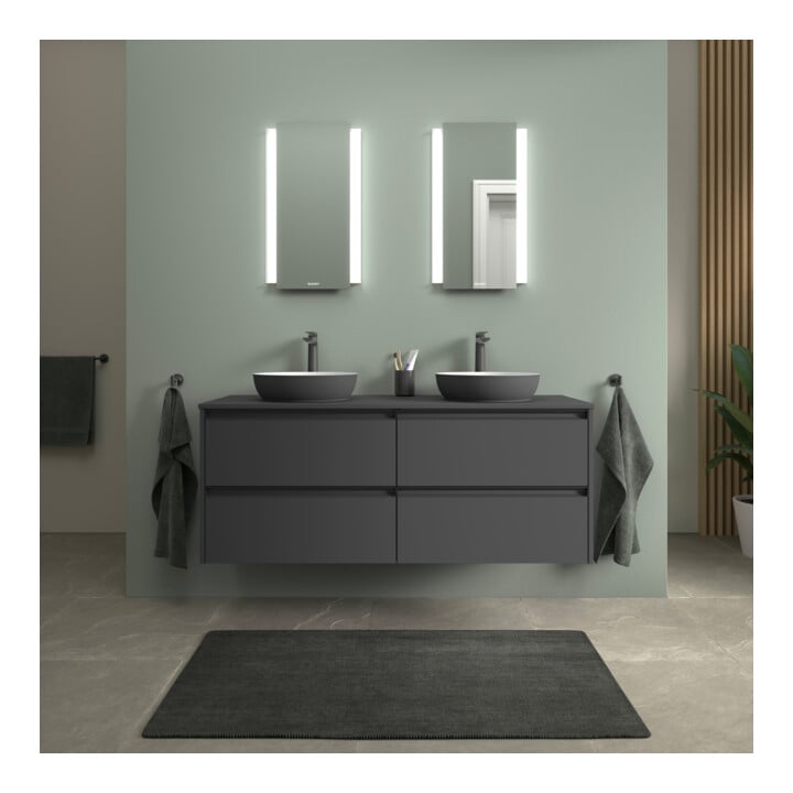 Duravit Lavabo à poser DuroCast + Sivida d 40 cm, I.Fa w m, Couleur ext. gris foncé