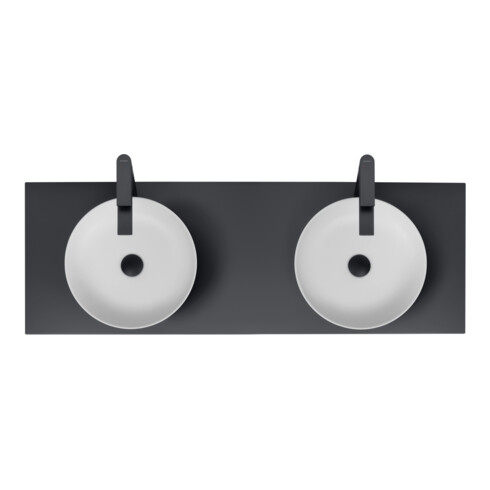 Duravit Lavabo à poser DuroCast + Sivida d 40 cm, I.Fa w m, Couleur ext. gris foncé