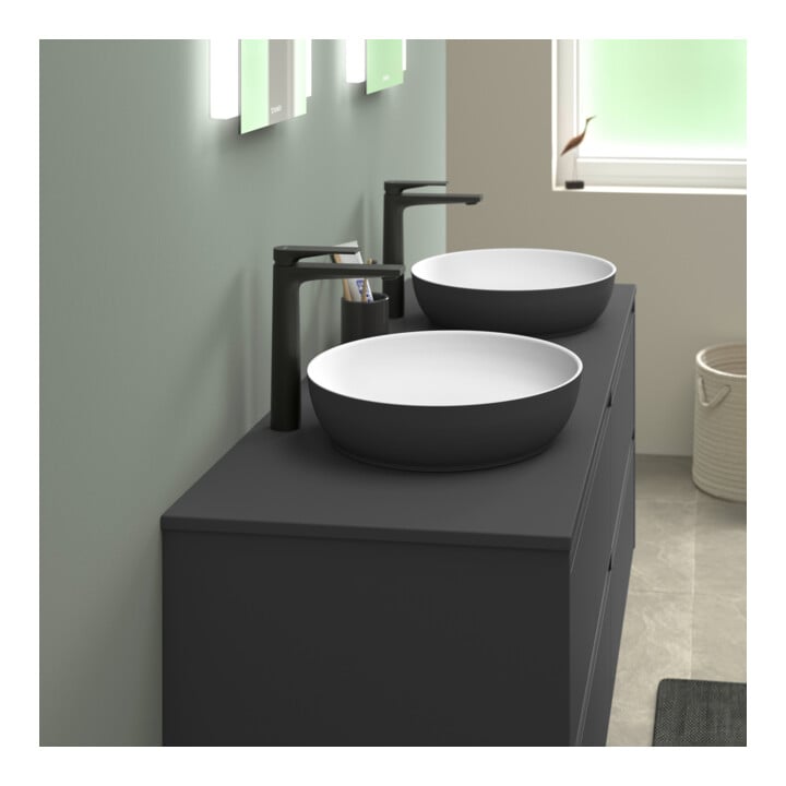 Duravit Lavabo à poser DuroCast + Sivida d 40 cm, I.Fa w m, Couleur ext. gris foncé