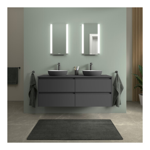 Duravit Lavabo à poser DuroCast + Sivida d 40 cm, I.Fa w m, Couleur ext. gris foncé