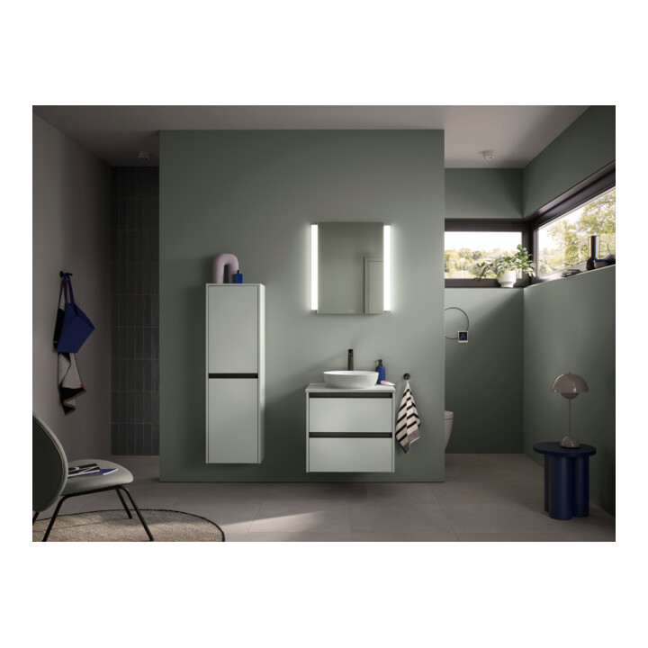 Duravit Lavabo à poser DuroCast + Sivida d 40 cm, I.Fa w m, Couleur ext. vert pâle ma