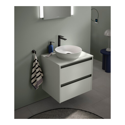 Duravit Lavabo à poser DuroCast + Sivida d 40 cm, I.Fa w m, Couleur ext. vert pâle ma
