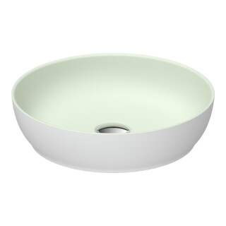 Duravit Lavabo à poser DuroCast + Sivida d 40 cm, vert clair I.Fa, blanc Auß.Fa